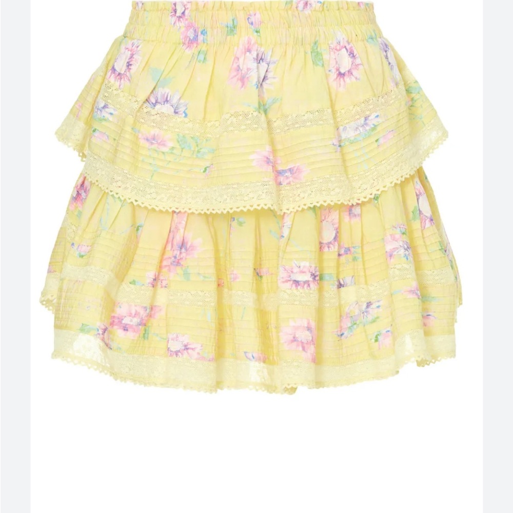 Floral Yellow Ruffled Minu Skirt
